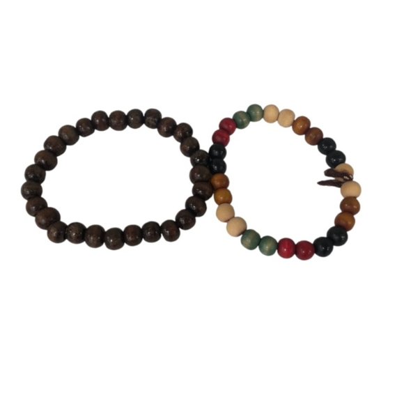 2 PCS Stackable Wood Bead Bracelets for Men & Women | Stretchable & Vers… - Picture 4 of 4